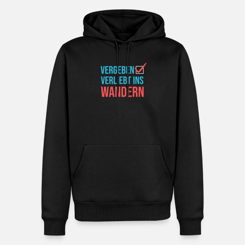 Wandern Klettern Statement Bergwanderung Wanderer - Männer Premium Bio Hoodie - Schwarz