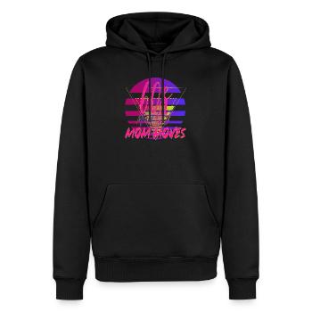 60s Mom Moves Retro Neon Design - Männer Premium Bio Hoodie - Schwarz - Vorne - Nico (187cm)