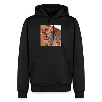 Katze Kätzchen Poster quadratisch Katzenposter - Männer Premium Bio Hoodie - Schwarz - Vorne - Nico (187cm)
