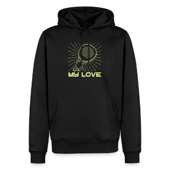 Spieler Racket Training Padel Turnier Statement - Männer Premium Bio Hoodie - Schwarz - Vorne - Nico (187cm)