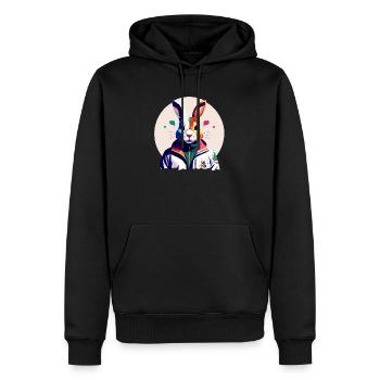 Bunny, Easter Bunny - Men’s Premium Organic Hoodie - black - Front - Nico (187cm)