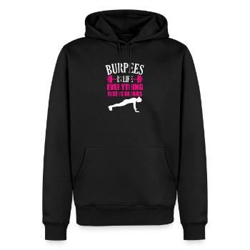 Les Burpees, c'est la vie, tout le reste n'est que - Sweat à capuche Premium bio Homme - noir - Devant - Nico (187cm)