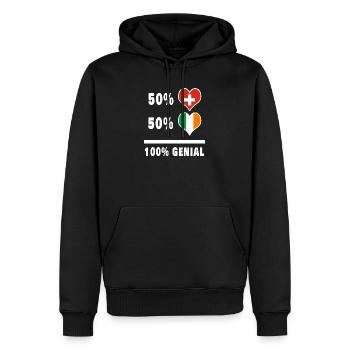 Ireland and Switzerland 100% Awesome Flag - Men’s Premium Organic Hoodie - black - Front - Nico (187cm)