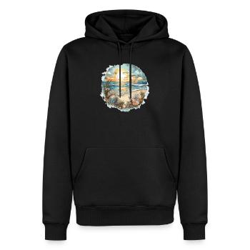 Strandtraum - Männer Premium Bio Hoodie - Schwarz - Vorne - Nico (187cm)