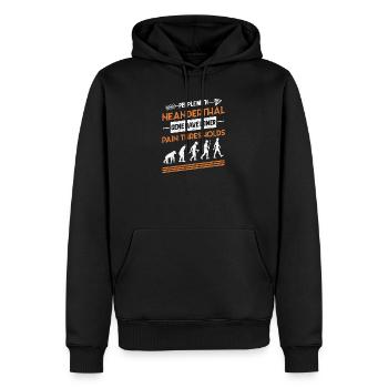 Paléoanthropologie préhistorique de Néandertal - Sweat à capuche Premium bio Homme - noir - Devant - Nico (187cm)