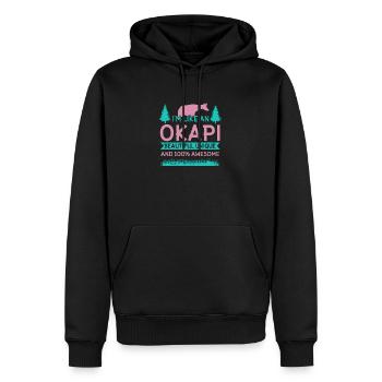 Okapi Wildgiraffen Design - Männer Premium Bio Hoodie - Schwarz - Vorne - Nico (187cm)