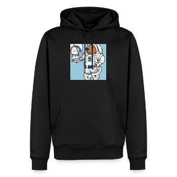 Capybara-Astronaut - Männer Premium Bio Hoodie - Schwarz - Vorne - Nico (187cm)