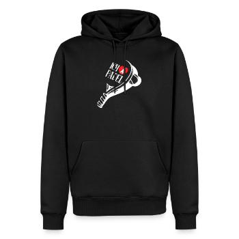 Herz Ich Liebe Padel Statement Spieler Training - Männer Premium Bio Hoodie - Schwarz - Vorne - Nico (187cm)