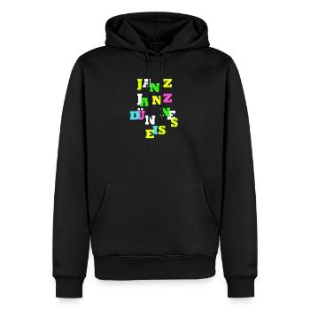 JANZ JANZ DÜNNES EIS OHJA witziges Design für dich - Männer Premium Bio Hoodie - Schwarz - Vorne - Nico (187cm)