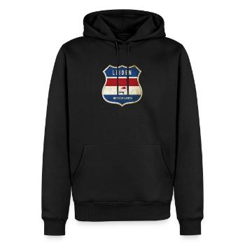 Design des armoiries de Leyde, Pays-Bas - Sweat à capuche Premium bio Homme - noir - Devant - Nico (187cm)