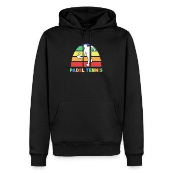 Tournoi de tennis de padel disant joueur jeu de padel - Sweat à capuche Premium bio Homme - noir - Devant - Nico (187cm)