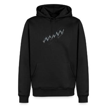 Graphique en chandelier - Sweat à capuche Premium bio Homme - noir - Devant - Nico (187cm)