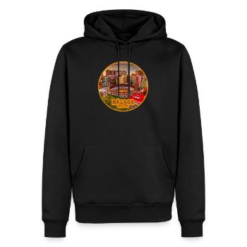 Malaga Bullring Panorama - Männer Premium Bio Hoodie - Schwarz - Vorne - Nico (187cm)
