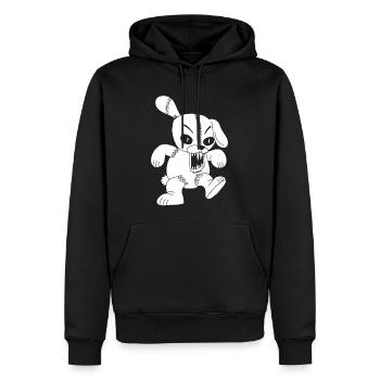 Monströses weißes Kaninchen - Männer Premium Bio Hoodie - Schwarz - Vorne - Nico (187cm)