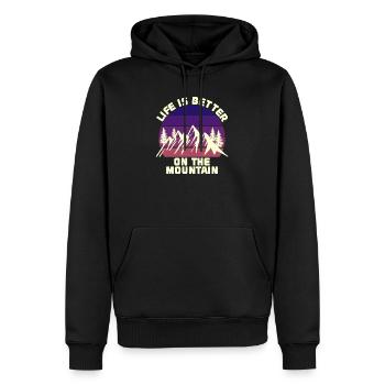 Hiking Peaks Mountains Nature Lovers Statement - Men’s Premium Organic Hoodie - black - Front - Nico (187cm)