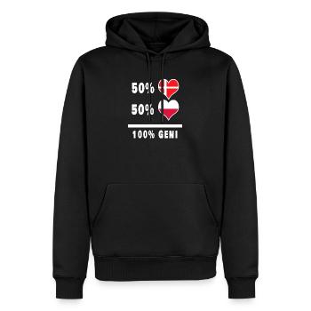 Polen und Dänemark 100% geniale Flagge - Männer Premium Bio Hoodie - Schwarz - Vorne - Nico (187cm)