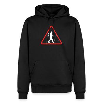 Randonneurs, randonnées, randonnées en montagne, randonnées, escalade - Sweat à capuche Premium bio Homme - noir - Devant - Nico (187cm)