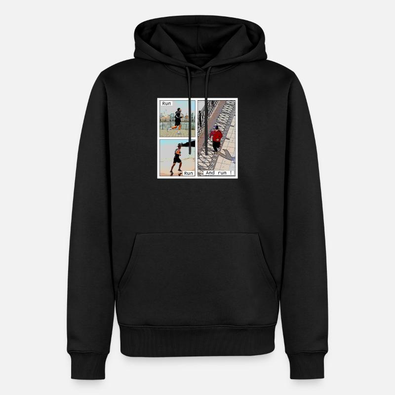 Le plaisir de courrir - Sweat à capuche Premium bio Homme - noir