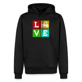 Traktor Landleben Spruch Nutzfahrzeug Landwirt - Männer Premium Bio Hoodie - Schwarz - Vorne - Nico (187cm)