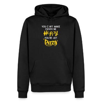 Bonne pizza - Sweat à capuche Premium bio Homme - noir - Devant - Nico (187cm)