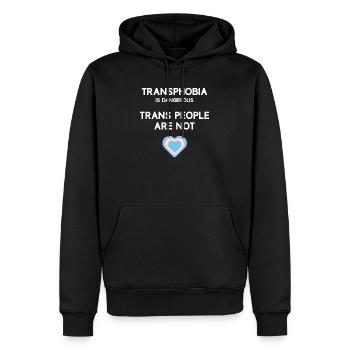 Mois de la fierté LGBT - Personnes trans - Sweat à capuche Premium bio Homme - noir - Devant - Nico (187cm)