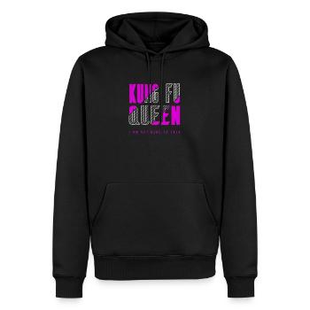 Reine du Kung Fu - Sweat à capuche Premium bio Homme - noir - Devant - Nico (187cm)