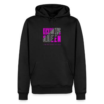 Reine du kickboxing - Sweat à capuche Premium bio Homme - noir - Devant - Nico (187cm)