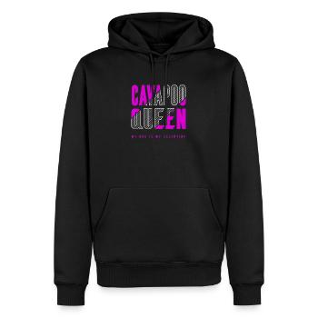 Reine de Cavapoo - Sweat à capuche Premium bio Homme - noir - Devant - Nico (187cm)