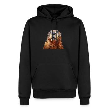 Murmeltier schaut erschreckt - Männer Premium Bio Hoodie - Schwarz - Vorne - Nico (187cm)