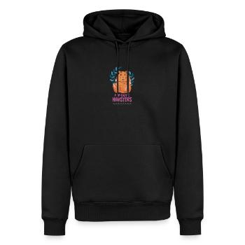 Niedliche Hamster: Trage die Liebe - Männer Premium Bio Hoodie - Schwarz - Vorne - Nico (187cm)
