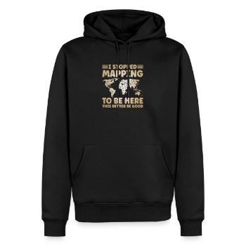 Kartografie Design - Männer Premium Bio Hoodie - Schwarz - Vorne - Nico (187cm)