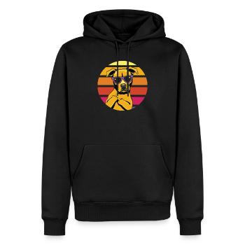 Sonnenhund Retro Shade - Männer Premium Bio Hoodie - Schwarz - Vorne - Nico (187cm)