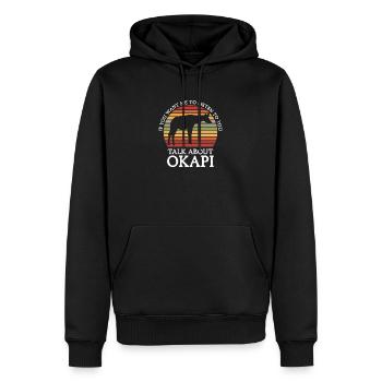 Okapi zwischen Wald und Wildnis - Männer Premium Bio Hoodie - Schwarz - Vorne - Nico (187cm)