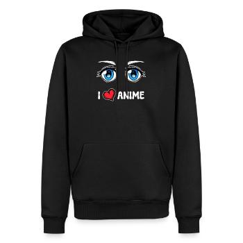 Manga Herz Ich Liebe Anime Statement Japan Comic - Männer Premium Bio Hoodie - Schwarz - Vorne - Nico (187cm)