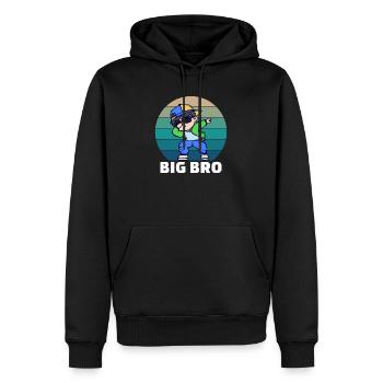 Brother Heart Proud Big Brother Déclaration de Big Brother - Sweat à capuche Premium bio Homme - noir - Devant - Nico (187cm)