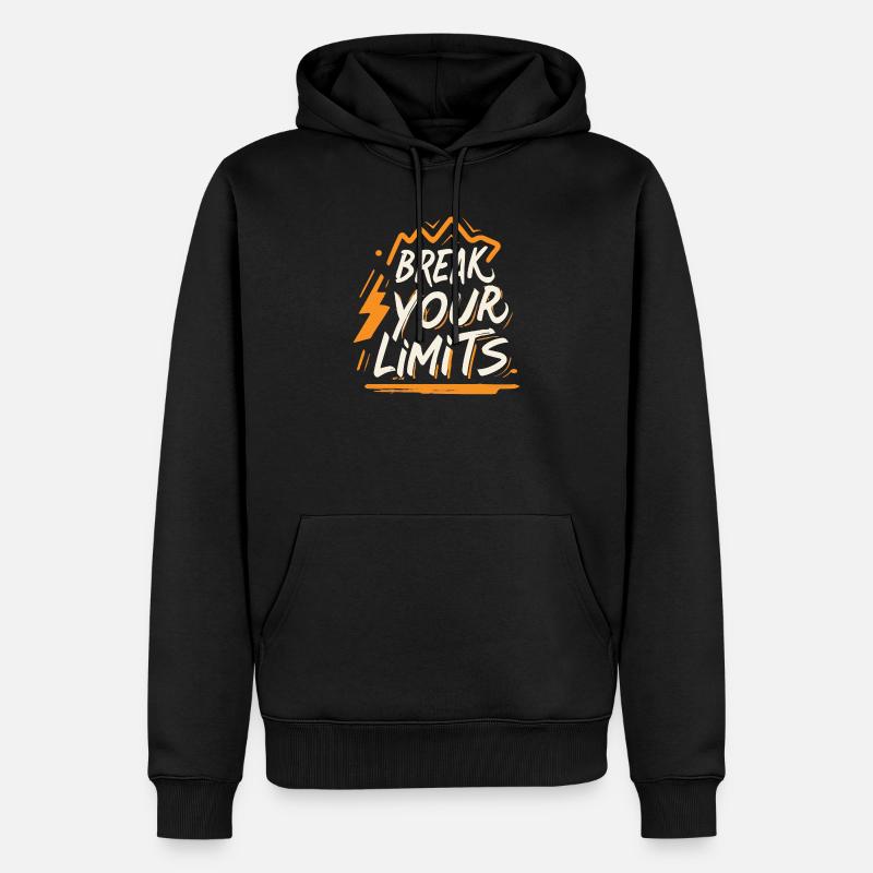 Sportgeschenk "Break your limits", Motivation - Männer Premium Bio Hoodie - Schwarz