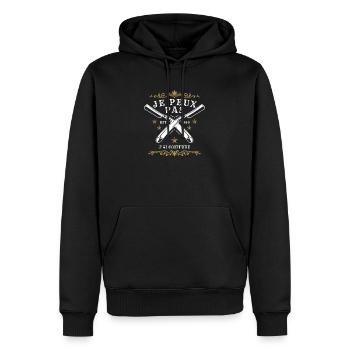 J'ai peux pas j'ai coiffure - Sweat à capuche Premium bio Homme - noir - Devant - Nico (187cm)