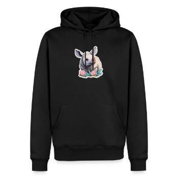 Méga Rhino Mignonne Chemise Kawaii - Sweat à capuche Premium bio Homme - noir - Devant - Nico (187cm)