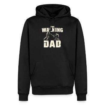 The Walking Dad - Humour Jeune Papa - Sweat à capuche Premium bio Homme - noir - Devant - Nico (187cm)