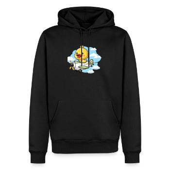 Cute Duck Aviator Design - Men’s Premium Organic Hoodie - black - Front - Nico (187cm)
