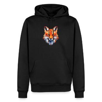 Fuchs Polygon Füchse Wald Polarfuchs Tier - Männer Premium Bio Hoodie - Schwarz - Vorne - Nico (187cm)
