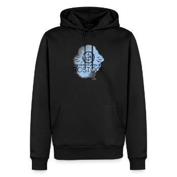 Rostock Liebe Heimathafen Ostsee - Männer Premium Bio Hoodie - Schwarz - Vorne - Nico (187cm)