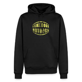 HOTDOGS - Männer Premium Bio Hoodie - Schwarz - Vorne - Nico (187cm)