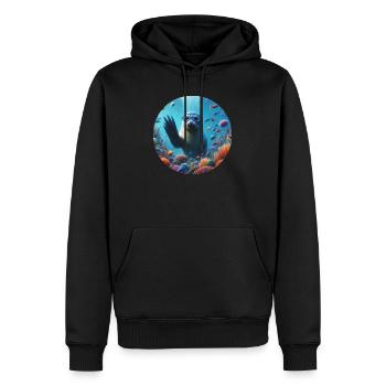 Naviguez dans la mer avec des lunettes de plongée - Sweat à capuche Premium bio Homme - noir - Devant - Nico (187cm)