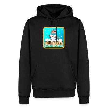 PELLETER LA NEIGE - MERCI PARESSEUX - Sweat à capuche Premium bio Homme - noir - Devant - Nico (187cm)