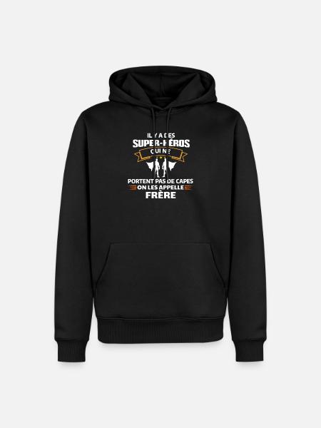 Super-Héros Frère Sans Cape - Sweat à capuche Premium bio Homme - noir
