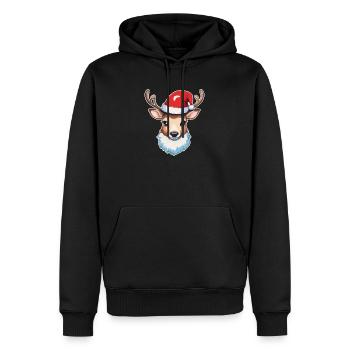 Reindeer Deer Christmas - Men’s Premium Organic Hoodie - black - Front - Nico (187cm)