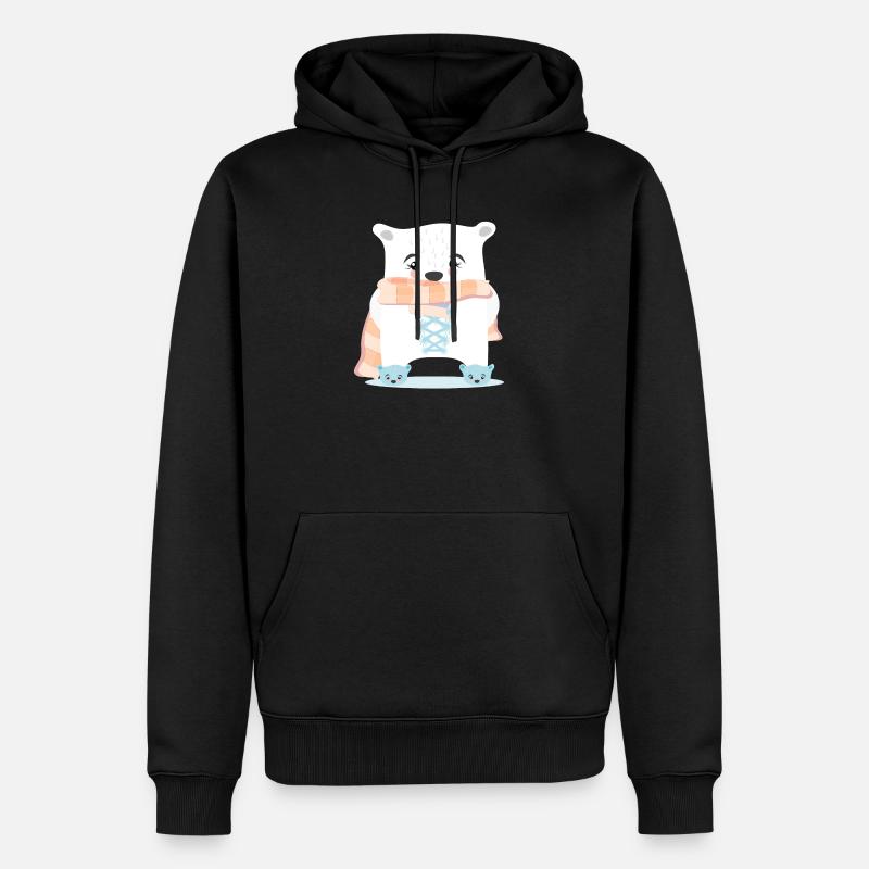 WINTERTIERE EISBÄREN - Männer Premium Bio Hoodie - Schwarz