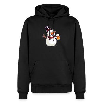Snowman with beer - Men’s Premium Organic Hoodie - black - Front - Nico (187cm)