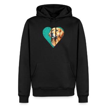 Golden Retriever Portrait - Sweat à capuche Premium bio Homme - noir - Devant - Nico (187cm)